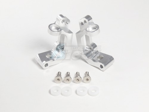 GPM Racing HPI RS4 3 Delrin Front Bearing C-Hub With Collars & Shims & Screws 1 Pair Set Silver