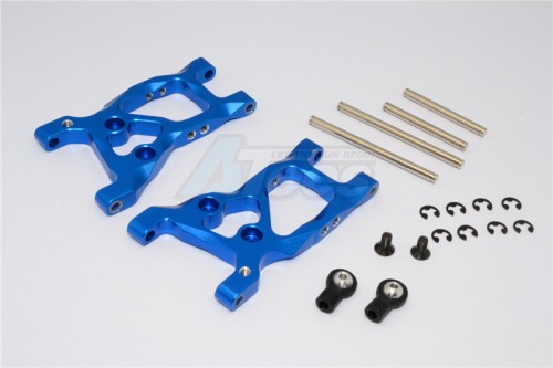 GPM Racing HPI RS4 3 Aluminum Rear Arm With Shims & E-clips & Pins & Ball Screws & Screws - 1pr Set Blue