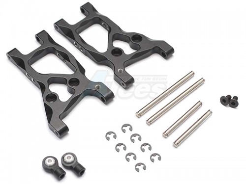 GPM Racing HPI RS4 3 Aluminum Rear Arm With Shims & E-clips & Pins & Ball Screws & Screws - 1pr Set Black