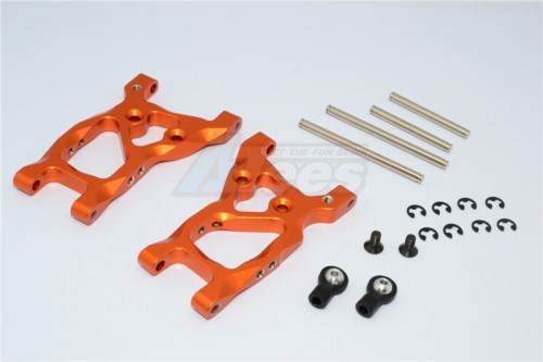 GPM Racing HPI RS4 3 Aluminum Rear Arm With Shims & E-clips & Pins & Ball Screws & Screws - 1pr Set Orange