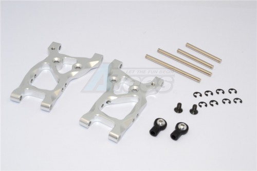GPM Racing HPI RS4 3 Aluminum Rear Arm With Shims & E-clips & Pins & Ball Screws & Screws - 1 Pair Set Silver