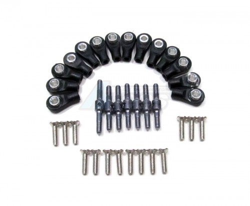 GPM Racing HPI RS4 3 Aluminum Completed Tie Rod With Screws - 7pcs Set Gun Metal