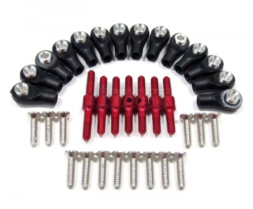 GPM Racing HPI RS4 3 Aluminum Completed Tie Rod With Screws- 7pcs Set Red