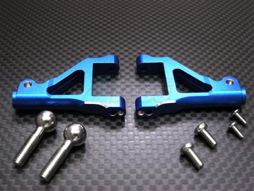 GPM Racing Team Associated Nitro TC3 Aluminum Rear Upper Arm + Steel Pillow Balls With Screws 1 Pair Set Blue