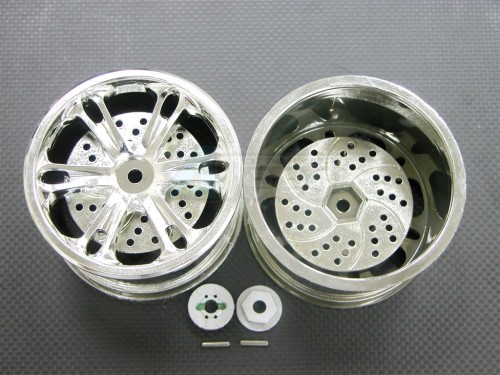 GPM Racing Traxxas T-Maxx Pro Wheels + Brake Disk + Drive Washer Set 6 Spokes 1 Pair