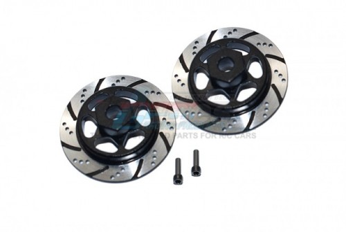 GPM Racing Axial RBX10 Aluminium Hex With Brake Disk (Silver Inlay Version) - 4Pcs Set Black