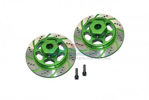 GPM Racing Axial RBX10 Aluminium Hex With Brake Disk (Silver Inlay Version) - 4Pcs Set Green