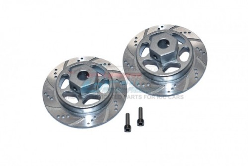 GPM Racing Axial RBX10 Aluminium Hex With Brake Disk (Silver Inlay Version) - 4Pcs Set Gun Metal