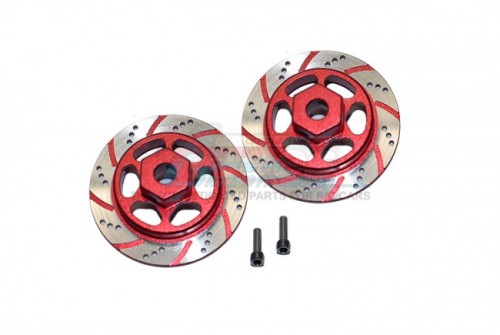 GPM Racing Axial RBX10 Aluminium Hex With Brake Disk (Silver Inlay Version) - 4Pcs Set Red
