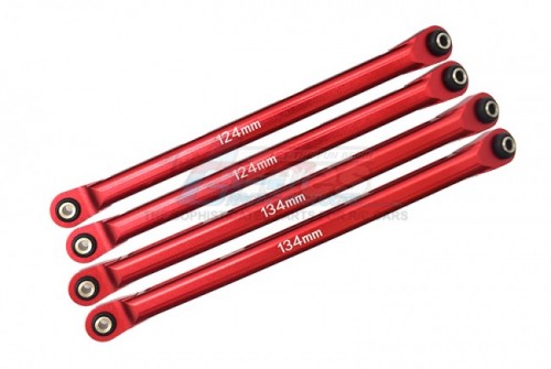GPM Racing Axial RBX10 Aluminium Front Upper & Lower Chassis Links Parts Tree - 4Pcs Set Red