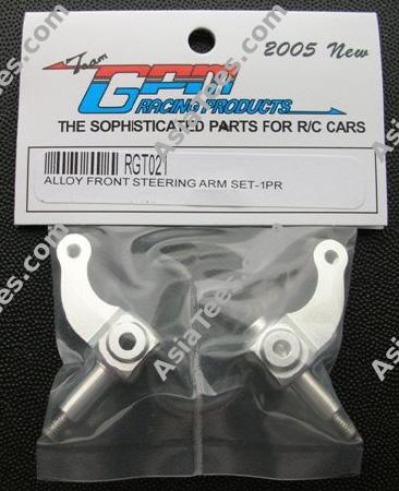 GPM Racing Team Associated RC10GT Aluminum Front Steering Arm Set -1PR Silver