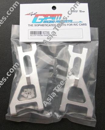 GPM Racing Team Associated RC10GT Aluminum Front Arm With Collars & Screws 1 Pair Set Silver