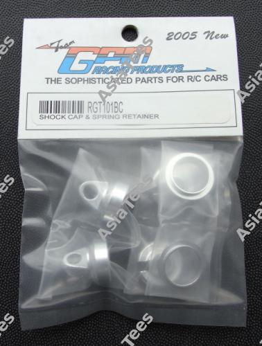 GPM Racing Team Associated RC10GT Aluminum Shock Cap & Spring Retainer Silver