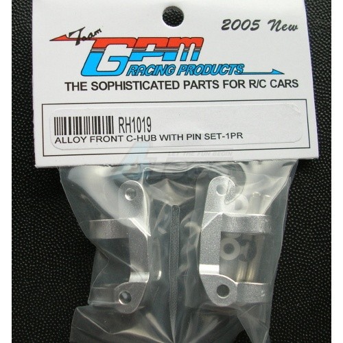 GPM Racing HPI Nitro, Rush Evo Aluminum Front C-Hub W/Pin Set-1 Pair Silver