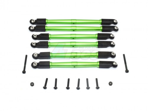 GPM Racing Axial RR10 Bomber Aluminium Front & Rear Link Parts - 6Pcs Set Green