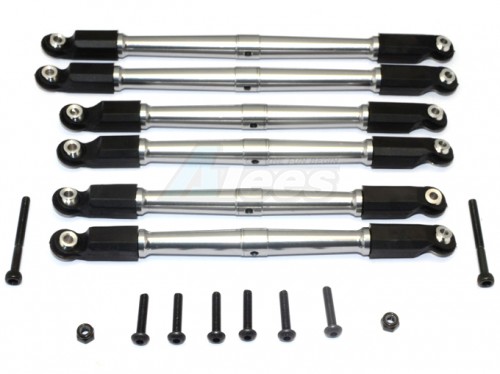 GPM Racing Axial RR10 Bomber Aluminium Front & Rear Link Parts - 6Pcs Set Gun Metal