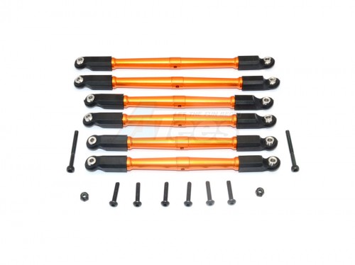 GPM Racing Axial RR10 Bomber Aluminium Front & Rear Link Parts - 6Pcs Set Orange