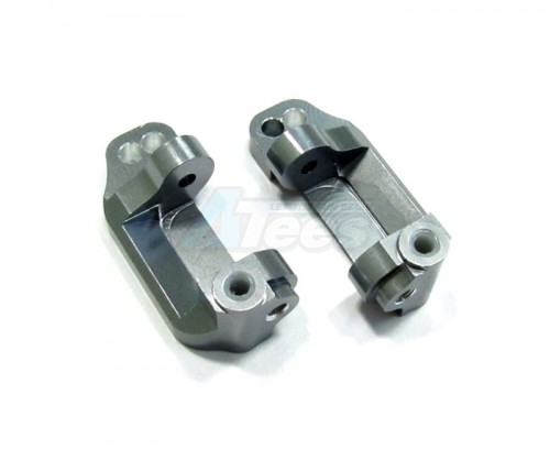 GPM Racing Traxxas Rustler VXL Aluminum C-Hub Caster Block - 1 Pair Gun Metal
