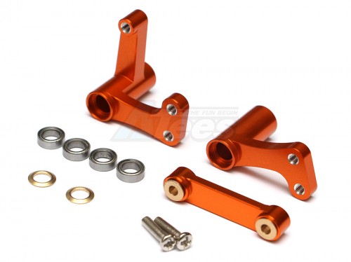 GPM Racing Traxxas Rustler VXL Aluminum Steering Assembly - 1set Orange