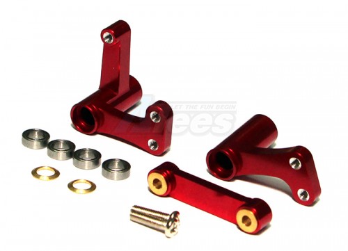 GPM Racing Traxxas Rustler VXL Aluminum Steering Assembly - 1set Red