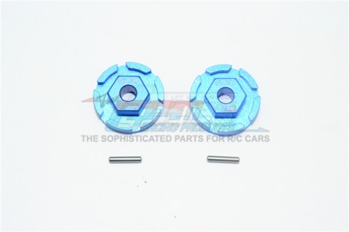 GPM Racing Traxxas Rustler VXL Aluminium Hex Adapter (+2MM) - 4Pcs Set (For 67076-4) Blue