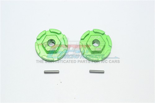 GPM Racing Traxxas Rustler VXL Aluminium Hex Adapter (+2MM) - 4Pcs Set (For 67076-4) Green