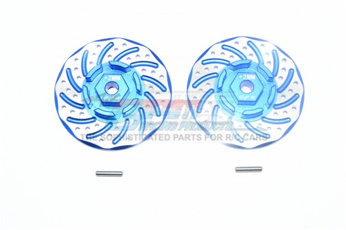 GPM Racing Traxxas Rustler VXL Aluminium + 2MM Hex With Brake Disk With Silver Lining - 4PcS Set (For 67076-4) Blue