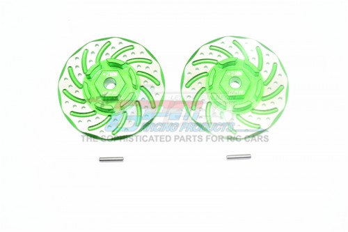 GPM Racing Traxxas Rustler VXL Aluminium + 2MM Hex With Brake Disk With Silver Lining - 4PcS Set (For 67076-4) Green