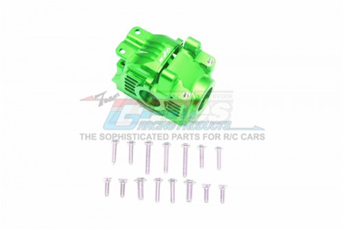 GPM Racing Traxxas Rustler VXL Aluminium Rear Gear Box - 17Pcs Set (For 67076-4) Green