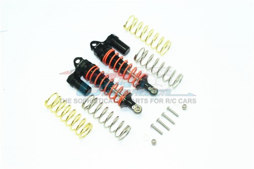 GPM Racing Traxxas Rustler VXL Aluminium Front Adjustable L-Shape Piggy Back Shocks 87MM - 14Pcs Set (For 67076-4) Black