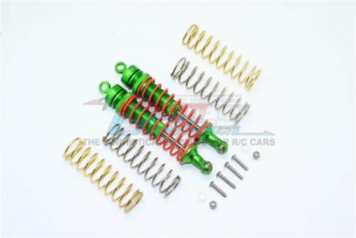 GPM Racing Traxxas Rustler VXL Aluminium Rear Adjustable Shocks 102MM - 14Pcs Set (For 67076-4) Green
