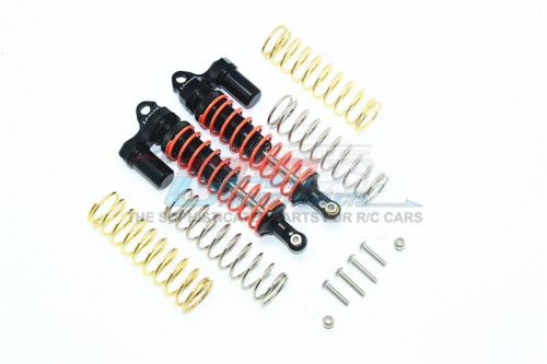 GPM Racing Traxxas Rustler VXL Aluminium Rear Adjustable L-Shape Piggy Back Shocks 102MM - 14Pcs Set (For 67076-4) Black