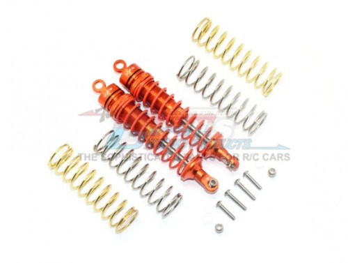 GPM Racing Traxxas Rustler VXL Aluminium Rear Adjustable Shocks 102MM - 14Pcs Set (For 67076-4) Orange