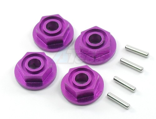 GPM Racing HPI Savage 21 Aluminum Drive Adaptor 5MM With 2mm Flanged + Pins - 4 Pcs Set Purple