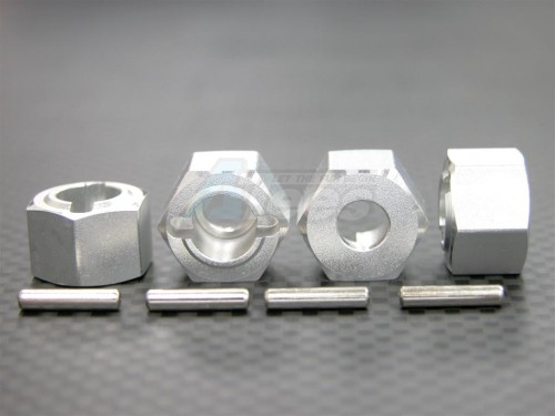 GPM Racing HPI Savage 21 Aluminum Drive Adaptor 10MM With Pins - 4 Pcs Set Silver