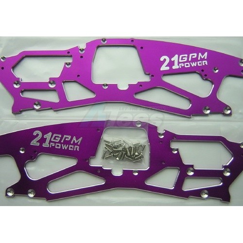 GPM Racing HPI Savage 21 Aluminum 3mm Chassis With Screws 1 Pair - Purple