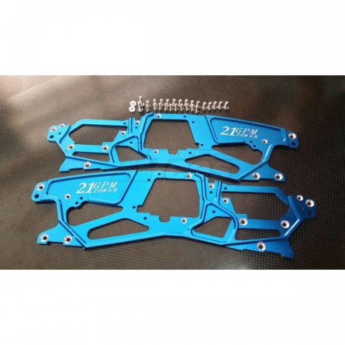 GPM Racing HPI Savage 21 Aluminum 4.75mm Main Chassis Set Blue