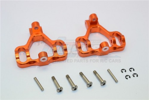 GPM Racing HPI Savage 21 Aluminum Front Or Rear C-Hub With King Pin Screws & Pins & Eclips - 1 Pair Set (Sav, Sax) Orange