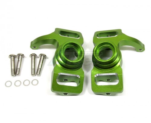 GPM Racing HPI Savage 21 Aluminum Front/rear Steering Block With Screws & Washers - 1pr Set (sav, Sax) Green