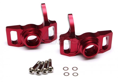 GPM Racing HPI Savage 21 Aluminum Front/rear Steering Block With Screws & Washers - 1pr Set (sav, Sax) Red