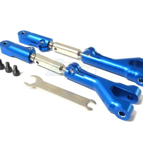 GPM Racing HPI Savage 21 Aluminum Front Or Rear Adjustable Upper Arm (Steel Tie Rod Set)- 1 Pair Blue