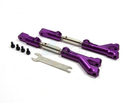 GPM Racing HPI Savage 21 Aluminum Front Or Rear Adjustable Upper Arm (Steel Tie Rod) With Screws & Hex Wrench - 1 Pair Set Purple