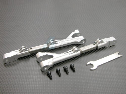 GPM Racing HPI Savage 21 Aluminum Front Or Rear Adjustable Upper Arm (steel Tie Rod) With Screws & Hex Wrench - 1 Pair Set Silver