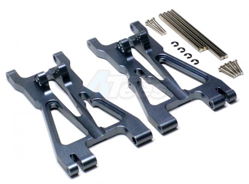 GPM Racing HPI Savage 21 Aluminum Front / Rear Adjustable Lower Arm With Screws & Pins & Delrin Collars & E-clips 1 Pair Set Gun Metal