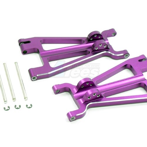 GPM Racing HPI Savage 21 Aluminum Front / Rear Adjustable Lower Arm With Screws & Pins & Delrin Collars & E-clips 1 Pair Set Purple