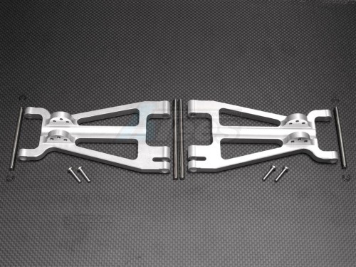 GPM Racing HPI Savage Flux Aluminum Front / Rear Adjustable Lower Arm With Screws & Pins & Delrin Collars & E-clips 1 Pair Set Silver