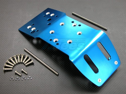 GPM Racing HPI Savage Flux Aluminum Front Skid Plate With Screws & Pins & E-Clips Set (SAV, SAX) Blue