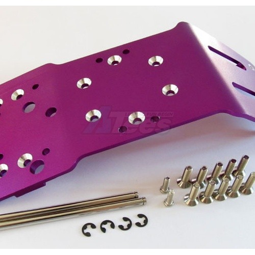 GPM Racing HPI Savage 21 Aluminum Front Skid Plate With Screws & Pins & E-Clips Set (SAV, SAX) Purple