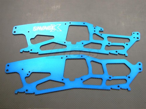 GPM Racing HPI Savage X Aluminum Sub-chassis - 1 Pair Blue