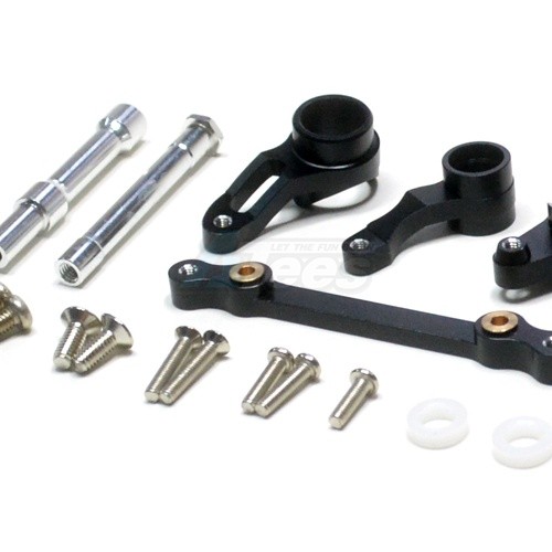 GPM Racing HPI Savage Flux Aluminum Steering Assembly - 4pcs Set (sax) Black